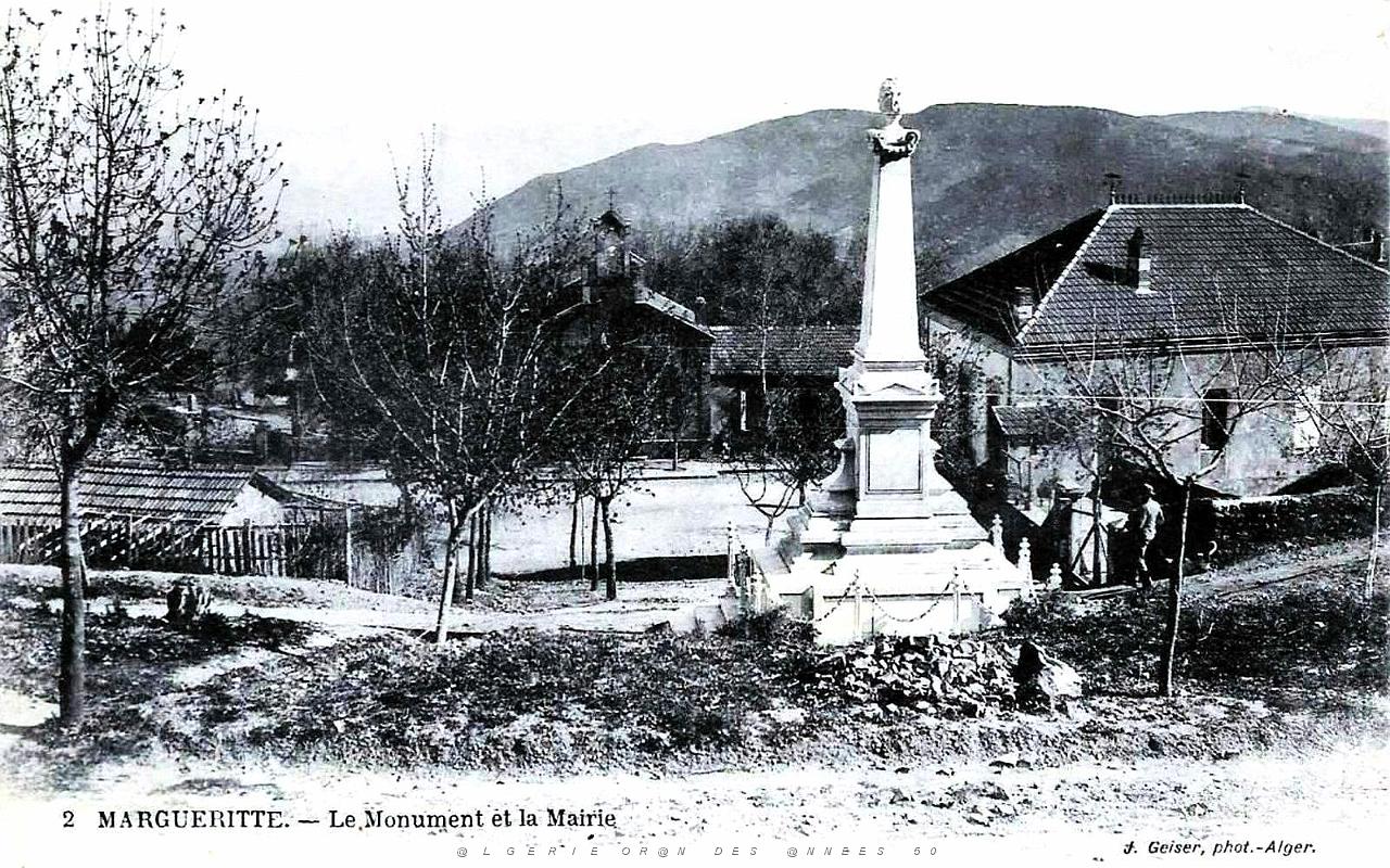 Margueritte - Pres de Miliana - Le Monument et la Mairie.jpg